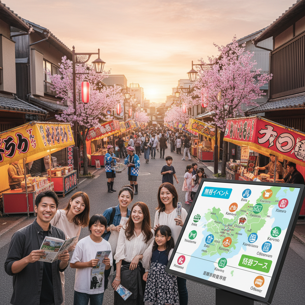 神奈川県内で無料または安価で参加できる地域のお祭りやフェスティバルはどこで探せますか?